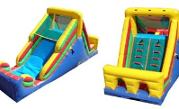 •	Interactive slide 14' tall - dry with 2 lanes and rock wall - 25x11x14h